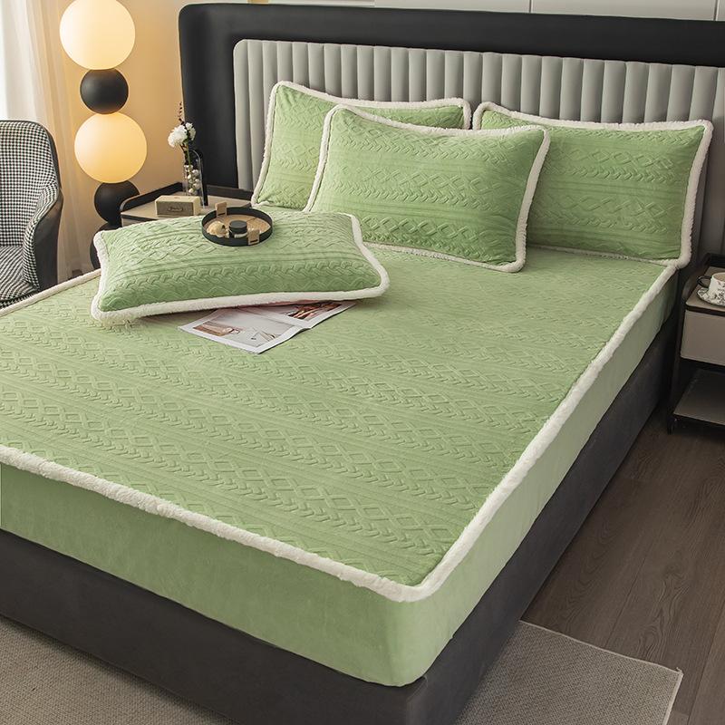 

Утолщенная Резная Молочная Флисовая Простыня Фланелевая Защита для Кровати Чехол для Матраса Simmons Флисовая Простыня Все включено Осень и Зима 48cmx74cm pillowcase pair