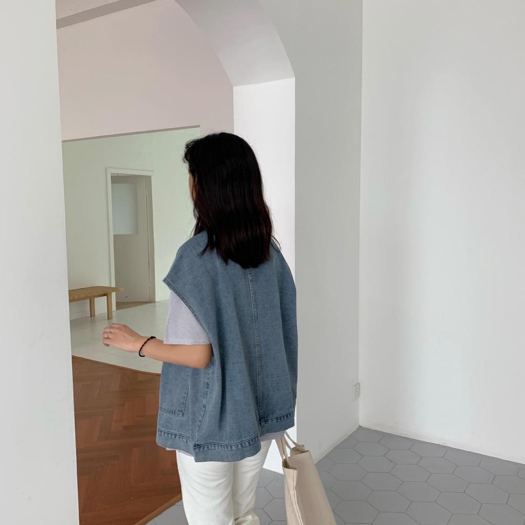 Korean Style Women's Denim Vest - Autumn Slim Fit, Harajuku Casual, All-Match Fashion