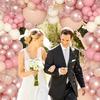 Retro Pink Balloons Garland Skin White Sand Rose Gold Confetti Balloon Arch Kit Wedding Anniversary Birthday Party Decoration