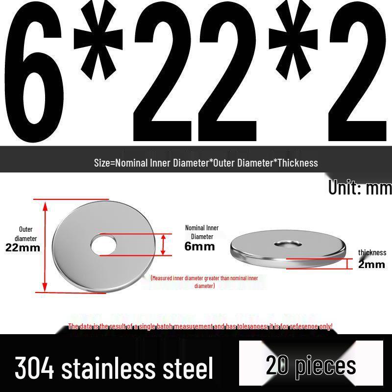 Thickened 304 Stainless Steel Flat Washer Spacer (M2-M36)