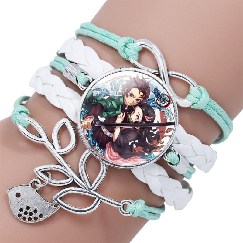 

Очаровательный кожаный браслет «Клинок, рассекающий демонов» с дизайном мультяшных фигурок, идеально подходящий для всех полов 11