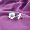 Natural Blue Turquoise Stud Post Anniversary Gift Earrings 925 Sterling Silver EE-157-26