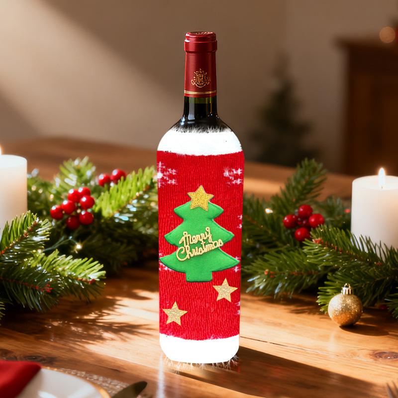 New European and American Christmas wine bottle set for home and dining room atmosphere decoration wine set