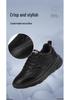 Lightweight Black Leather Women's Sneakers - Big Size, Comfortable, Autumn/Winter Collection, Size 42