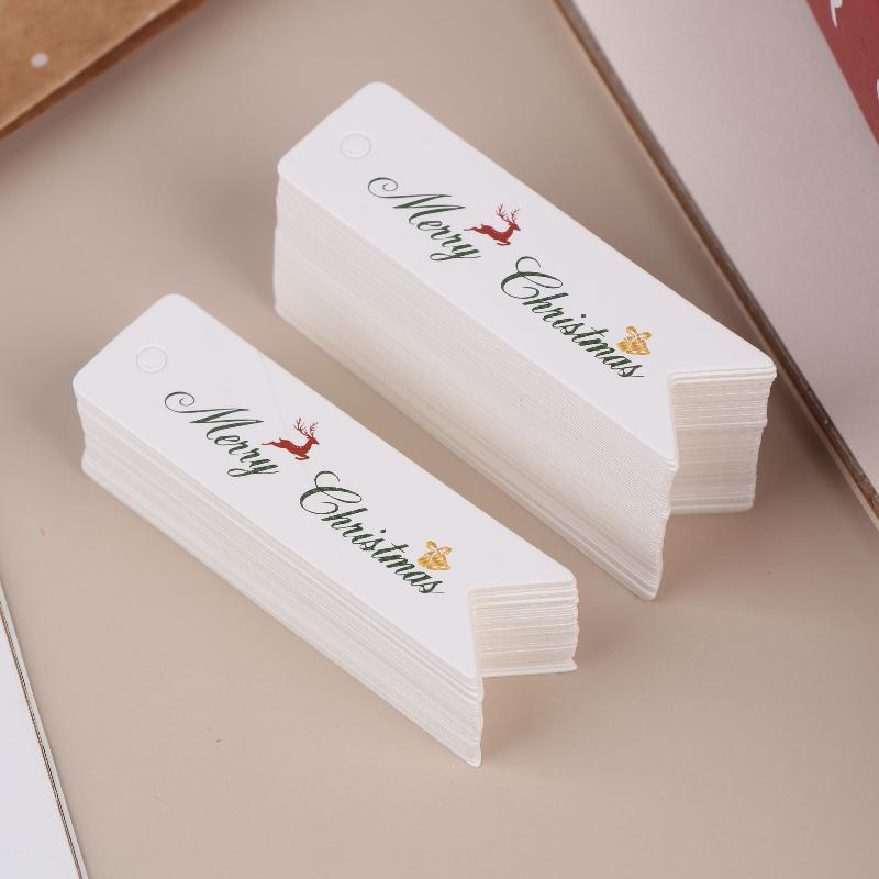 100 Etichette Regalo di Natale Etichette per Regali Festivi con Design Scritta Merry Christmas Etichette Decorative da Appendere