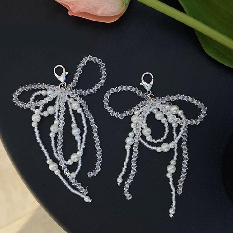 Beautiful Bowknot Shoe Adornments Sophisticated Pearls Bowknot Shoe Accessory Personalized Beaded Show Decoration