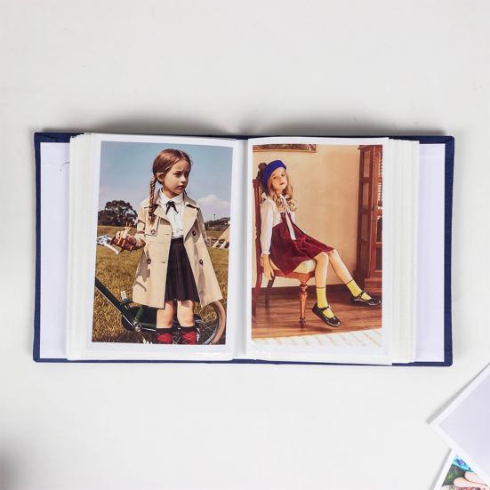 Photo Album Linen Cover Picture Album with Front Window 100 Photos 4x6 Slip-in Photo