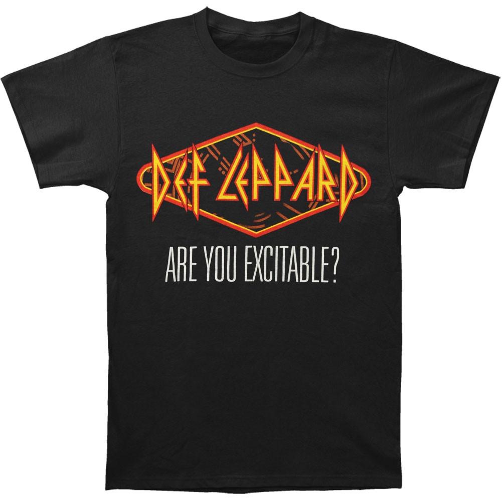 

Men s Def Leppard Excitable 2013 Spring Tour T-Shirt Mens Womens Tees Top Black 4XL