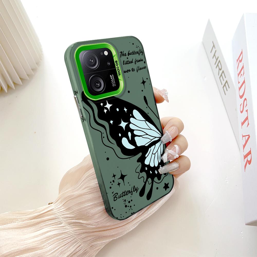 

Окрашенный узор, цветной серебристый, двухсторонний, жесткий, противоударный чехол для телефона Xiaomi Redmi Poco Redmi Note 12S зелёный