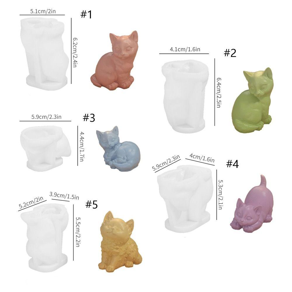 3D Pet Cat Candle Mold DIY Crafts Plaster Resin Mold Funny Animal Figurines Molds  Party Favors