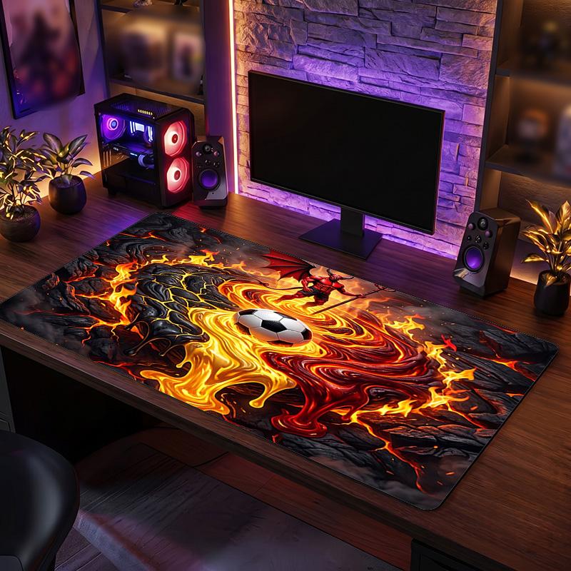 Belgium Football Crest Mouse Pad, Extended Non Slip Rubber Desk Mat for Gaming Office Laptop Fan Gift