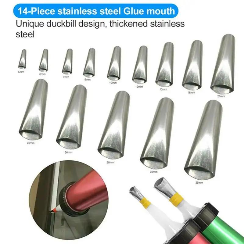 

14PCS Stainless Steel Caulk Nozzle Applicator Caulking Finisher Glue Silicone Sealant Finishing Tool Kitchen Bathroom Sink Joint China Mainland