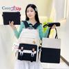 Small Fresh, Large-capacity Junior High School Schoolbag, Women's Casual, Durable, Burden-reducing Backpack, 3-piece Set