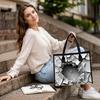 Crack Effect Women Tote Bag Fashion Casual Large Capacity Handbag for Outdoor Shopping Daily Use