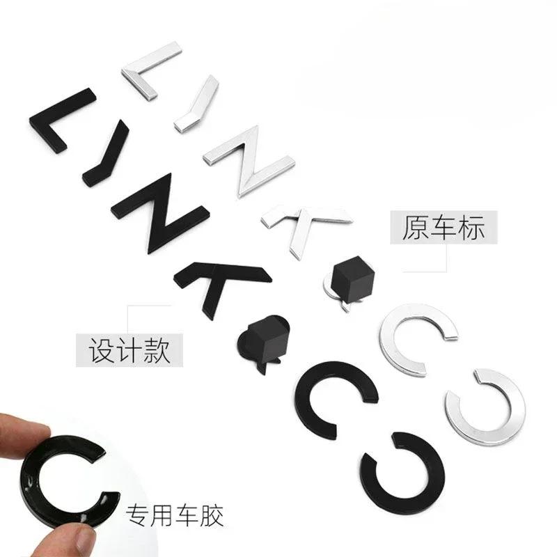 cxjva7 For Lynk&Co 01 02 03 05 Rear Logo carEnglishModification Black Warrior Accessories Black Letter Logo Car Logo Decoration
