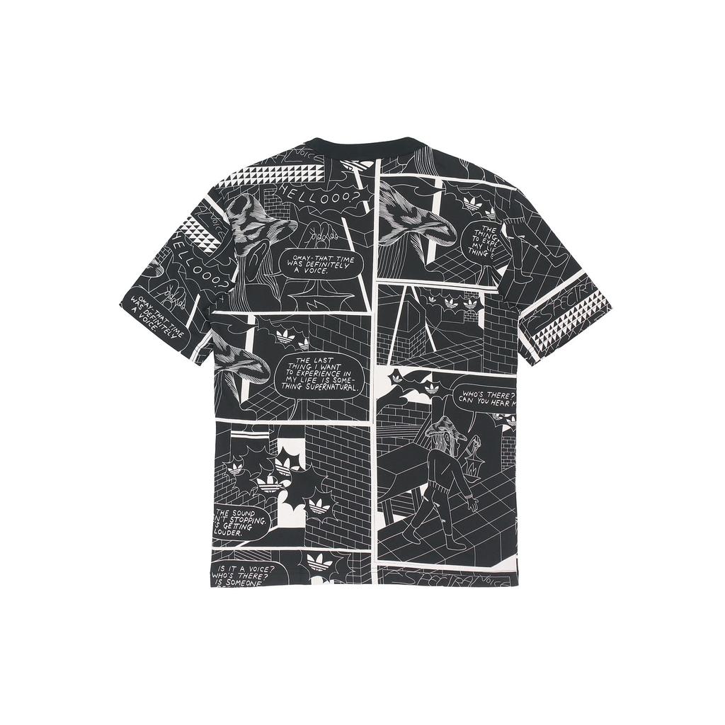 adidas originals Graphic Tee Printing Sports Round Neck Short Sleeve Black Men's GN3346