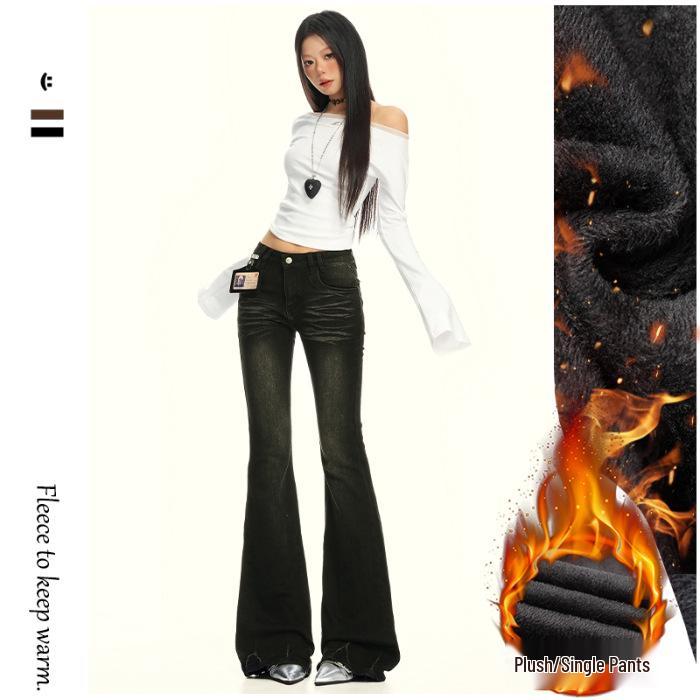 2025 Herbst Retro Distressed Stretch Schlagjeans