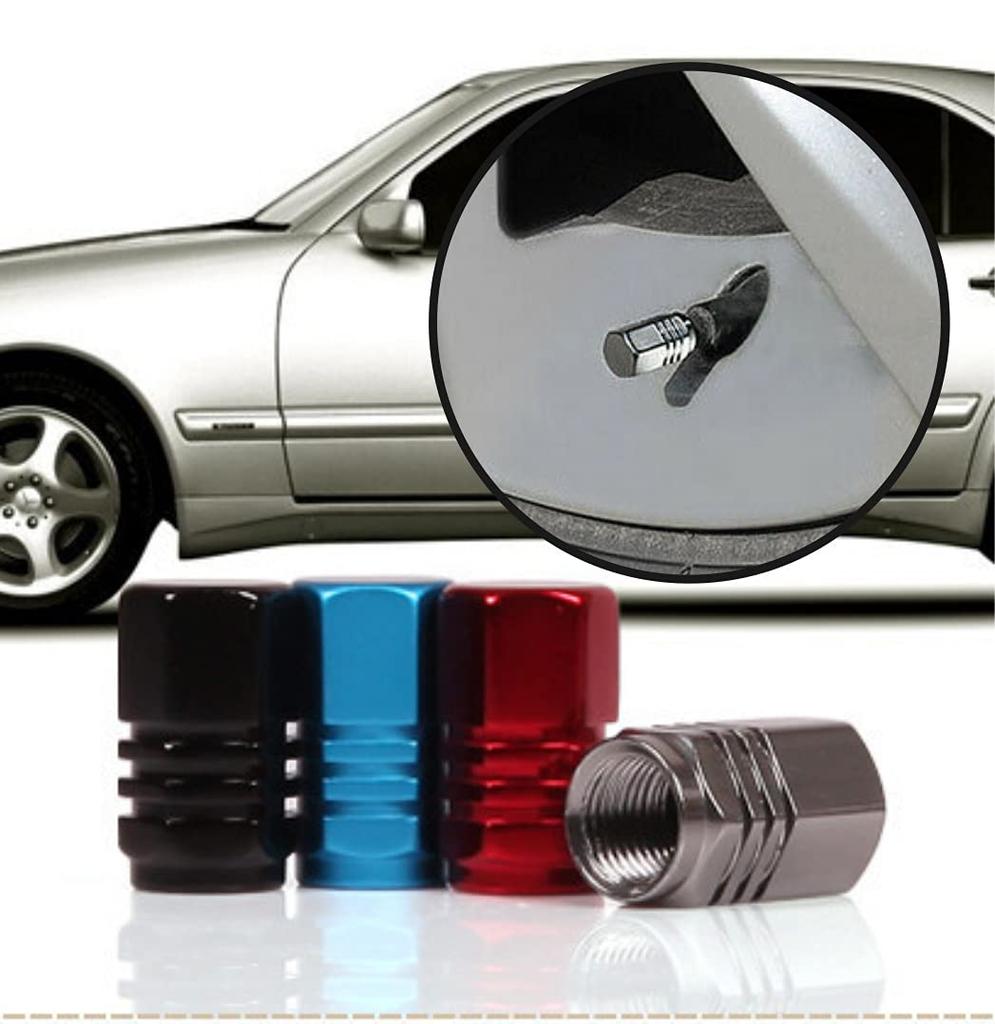 XSAJU Tire Air Valve Cap Aluminum Alloy 4 Pieces Car