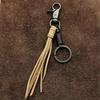 Handmade Cowhide Tassel Key Chain Cowhide Car Keychian Genuine Leather Keychain  Male
