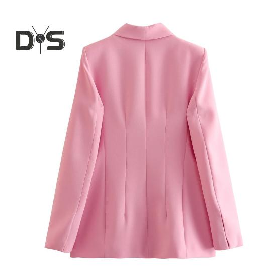 2 bucăți/set ținute birou femei rever mânecă lungă costum cu un singur buton haină talie înaltă pantaloni lungi set îmbrăcăminte de lucru pentru afaceri