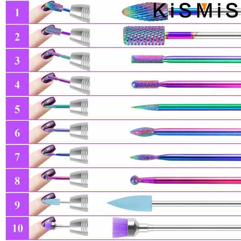 10-teiliges Set Wolframkarbid-Nagelfräser für Maniküre und Pediküre, professionelles Nagelstudio, Heimgebrauch, Nageldesign-Feilenmaschinen-Zubehör