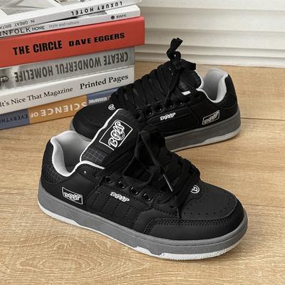 Herren Sneaker Retro Dicke Sohle Freizeitschuhe Mode Trendige Schwarze Schuhe Studenten Sportschuhe