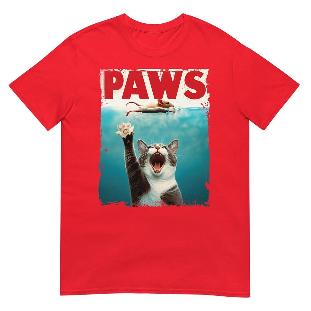 Paws Parody Cat Mouse Humorous Cat Chasing Mouse Kitten Tshirt S