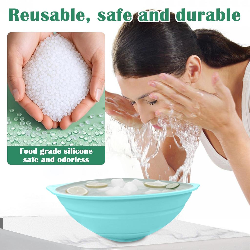 Silicone Foldable Portable Ice Compress Basin Face Ice Compress Ice Bath Wash Basin Care Cold Compress Wash Basin