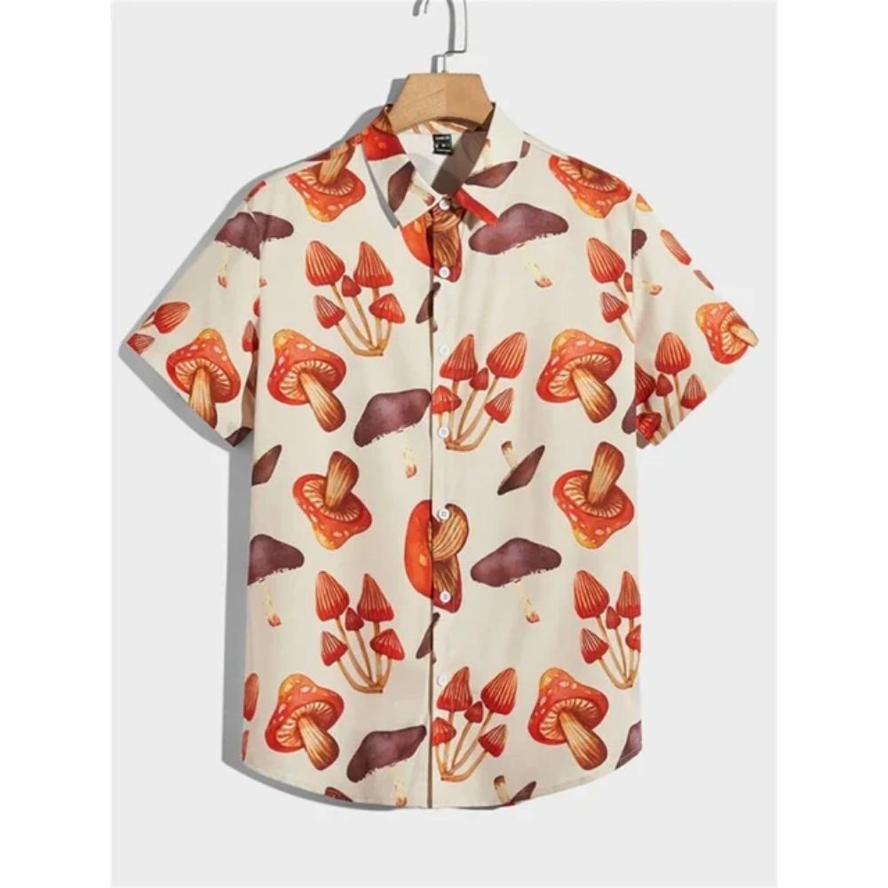 Men's Shirts Astronaut Printed 2025 Summer Hawaii Short Sleeved Shirt Men's Beach Breathable Tops Outdoor Street Men's Clothing