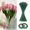Stelo Fiore Artificiale Palo Fiore Filo Asta per fai da te Gambi Chenille Bastoncino Materiale Fiore Simulazione Con Nastro Floreale Verde