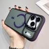 KEYSION Transparent Magnetic Lens Stand Case for MagSafe for iPhone 17 Pro Max Air TPU+PC Color Blocking Shockproof Phone Cover