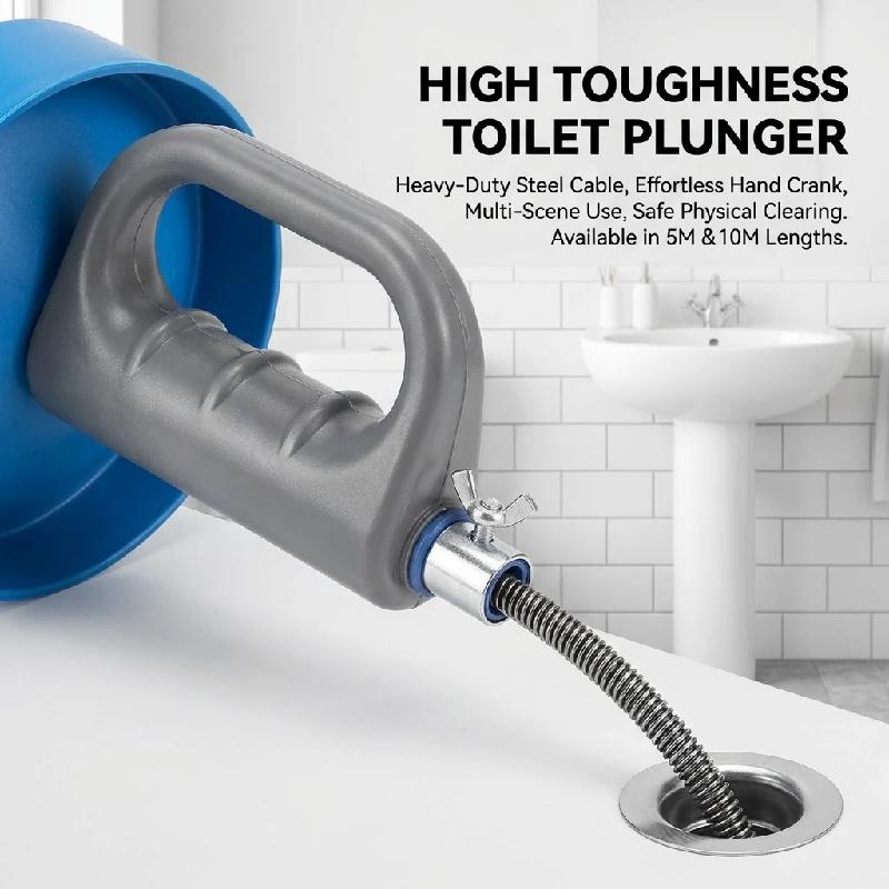 Handheld Extendable Sink Toilet Drain Unblocker 5/7/10 Meters Sewer Pipe Plunger Dredge for Bathroom Kitchen Cleaning Tools