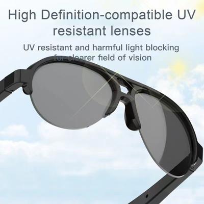 2-in-1 Bluetooth-compatible Sunglasses Headphones IPX4 Waterproof Ultralight Polarized Lens UV Protection Sports Smart Glasses Earphone