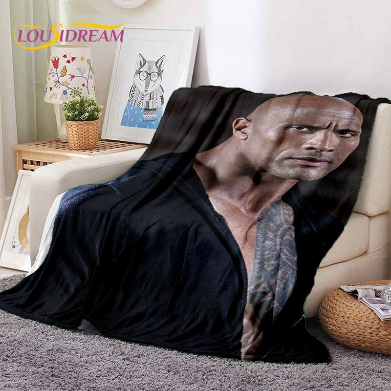 The Rock Dwayne Johnson Actor Soft Flannel Blanket,Throw Blanket Comfortable Blanket for Picnic Beds Sofa Home Bedroom Gift 75x90cm