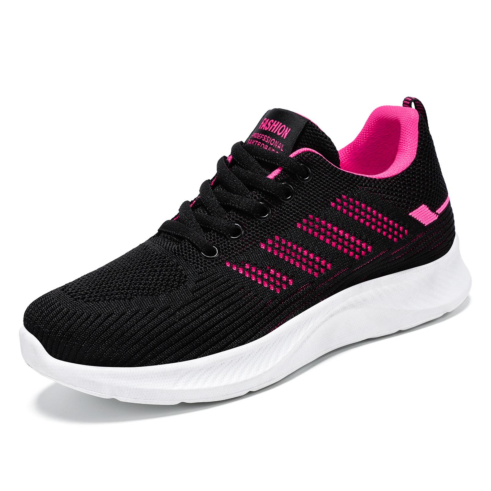 

Spring and Autumn Women s Shoes Sports Shoes Breathable Casual Soft Bottom Single Shoes Flyknit Mesh Shoes Student Running Shoes Women 36