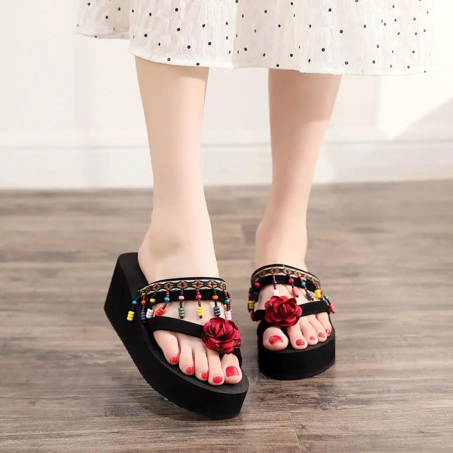 Fashion Sandals Height Shoes for Women Woman Slippers Outside Slides Black Casual 2025 Luxury Summer on Sale Clappers New Style Stylish