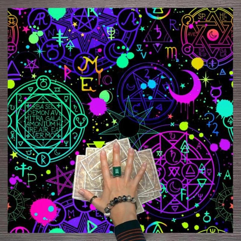 Astrology Tarots Table Altar Cloth Metaphysical Board Game Mat Pendulum Divinations Altar Tablecloth Board Game Card Pad