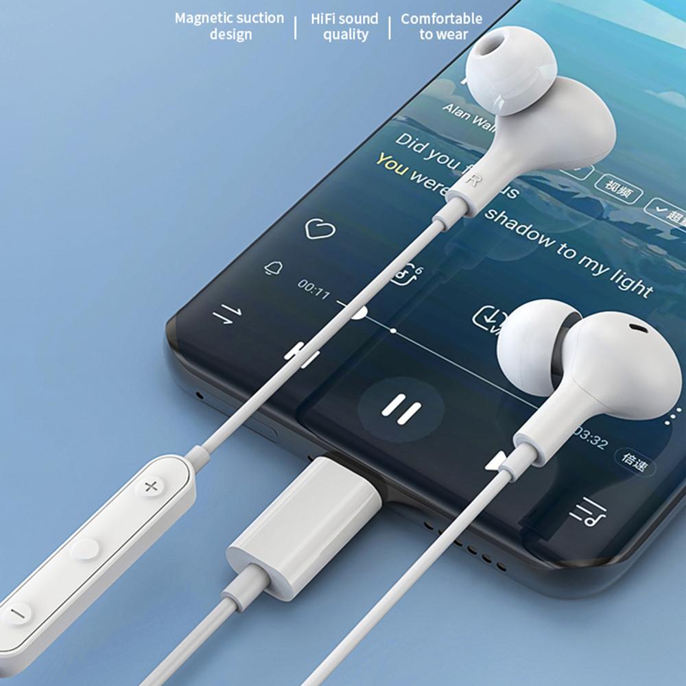 

ME541 Type-C Wired Earphone Line Control Stereo In-Ear Music Headset for iPhone 15/Huawei/Samsung A