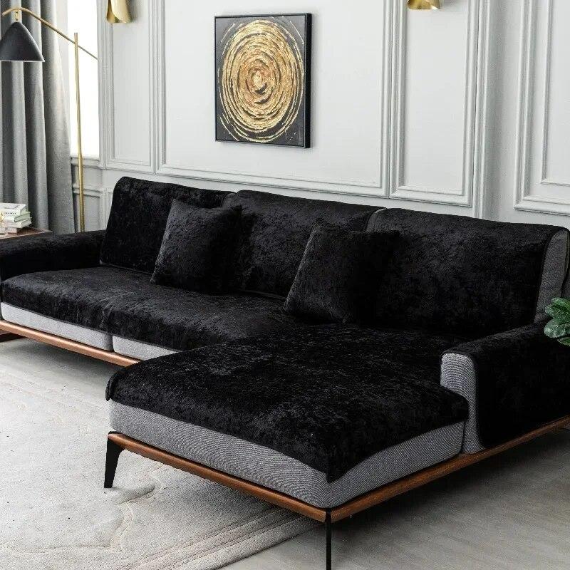 Winter Plush White Sofa Cover Four Seasons Velvet Nordic Non Slip Sofa Cushion Simple Modern Suede Sofa Cover for Living Room