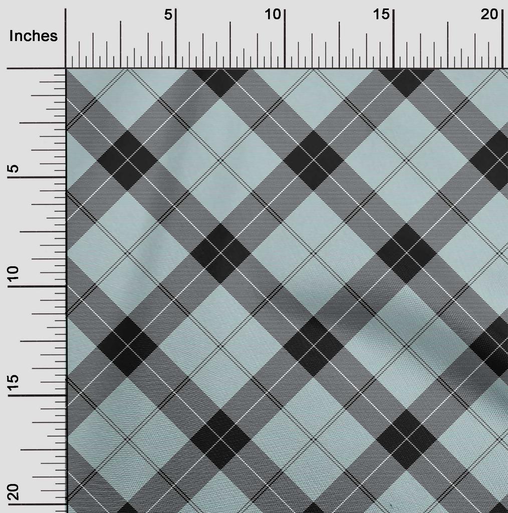 oneOone Cotton Flex Fabric Tartan Check Print Fabric By The Yard 40 Inch