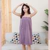 Coral Fleece Bath Skirt Strapless Bow Elastic and Wearable Towel Dry Hair Cap Absorbent