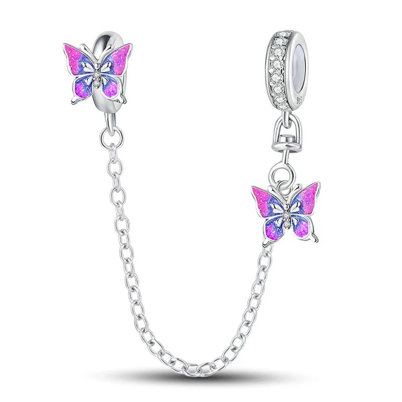 Copper Rose Unlimited Butterfly Charms Beads Fit Original Pan Bracelet Bangle Diy Jewelry For Women Gifts