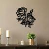 Wrought Iron Wall Art Two Roses Metal Decor Black Elegant Home Garden Living Room Bedroom Patio Gift Valentine Wedding Thanksgiving