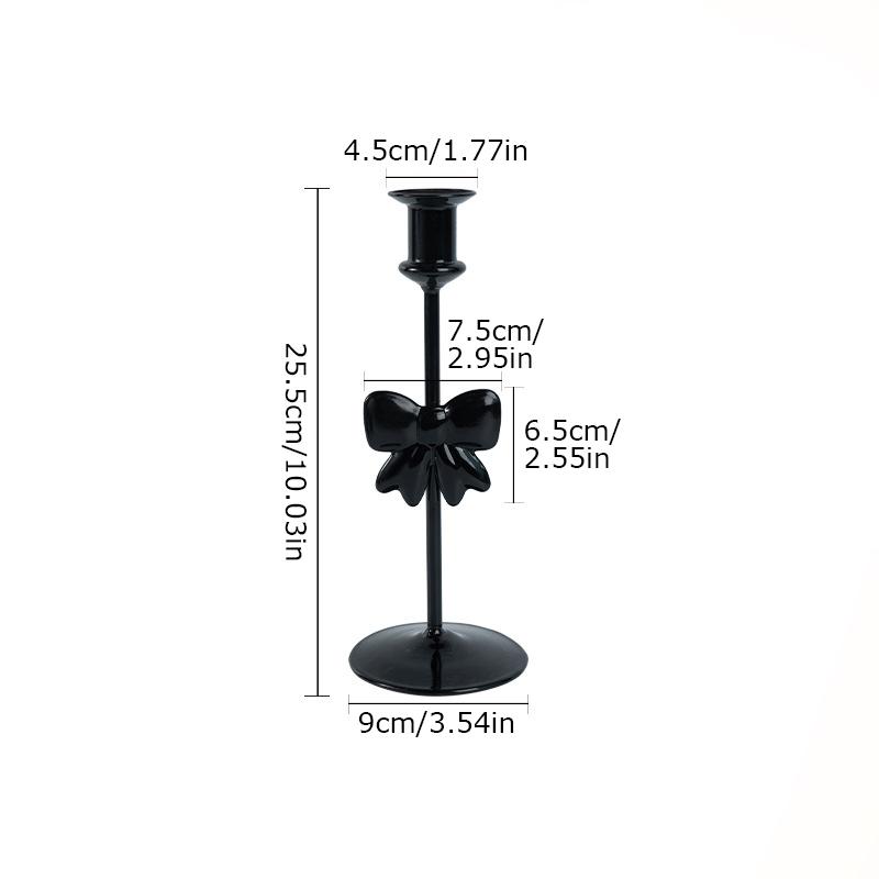 1PC Glass Halloween Bow Taper Candlesticks Elegant Table Centerpieces Tabletop Decor for Dinners Black Weddings 4 Styles