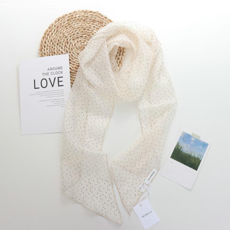 2025 Nische Persönlichkeit Colorblock Seidenschal: Vielseitiges und modisches dünnes Krawattenband-Accessoire für Damen