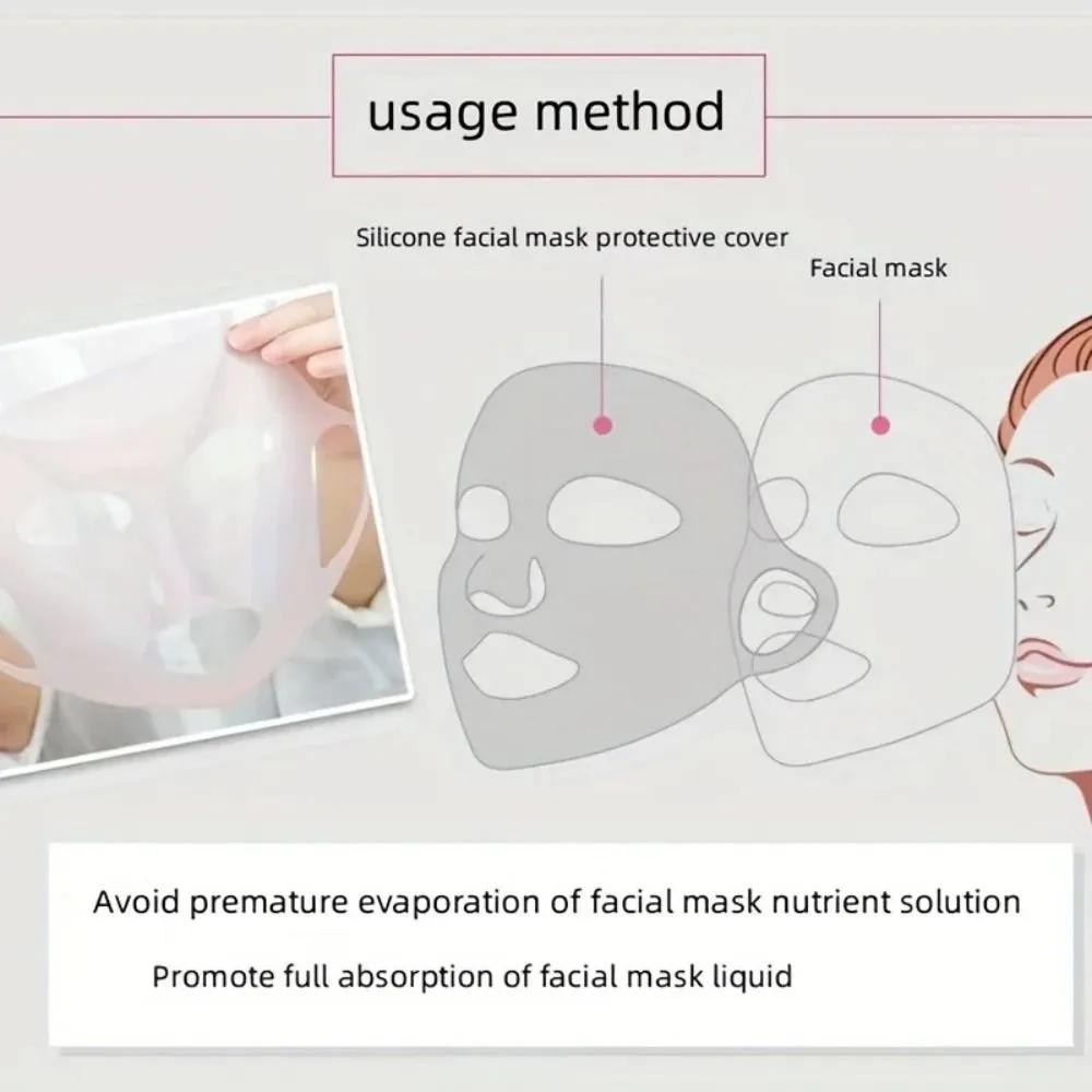 Nuova mascherina in silicone per prevenire l'evaporazione dell'essenza della mascherina, accelerare l'assorbimento, mascherina idratante riutilizzabile rosa/bianco