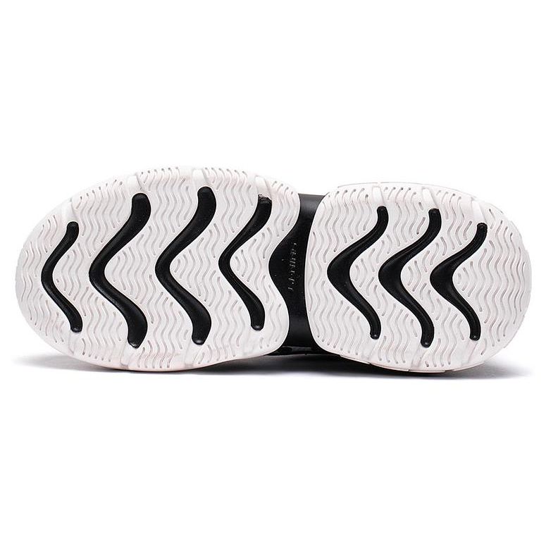Li Ning CF Whale Thick Sole Height Increasing Cushioning Versatile Bread Shoes Low Top Sports Casual Shoes Women Sneaker Black White AGCS228-4