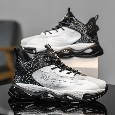Fashion Fashion Men's Shoes New Comfortable Outdoor Breathable Lace Up Thick Sole Casual Trend Running Basketball Sports Shoes 2024