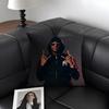NNinho Rapper Cushion Cover Natural Linen Organic Fabric DoubleSided Printing Sofa Home Decor Gift Pillow Case