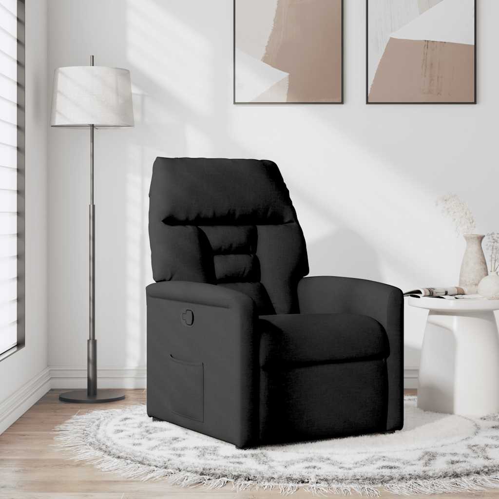 Vidaxl Foldable Armchair, Black, Upholstered In Fabric